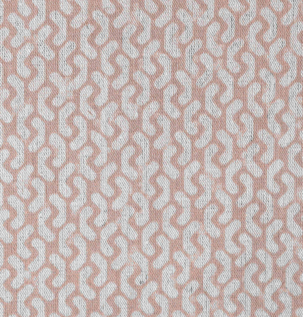Arina New Blush - Natural curtain fabric, Pink abstract print