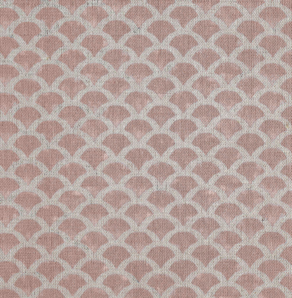 Erle New Blush - Natural curtain fabric, Pink contemporary print