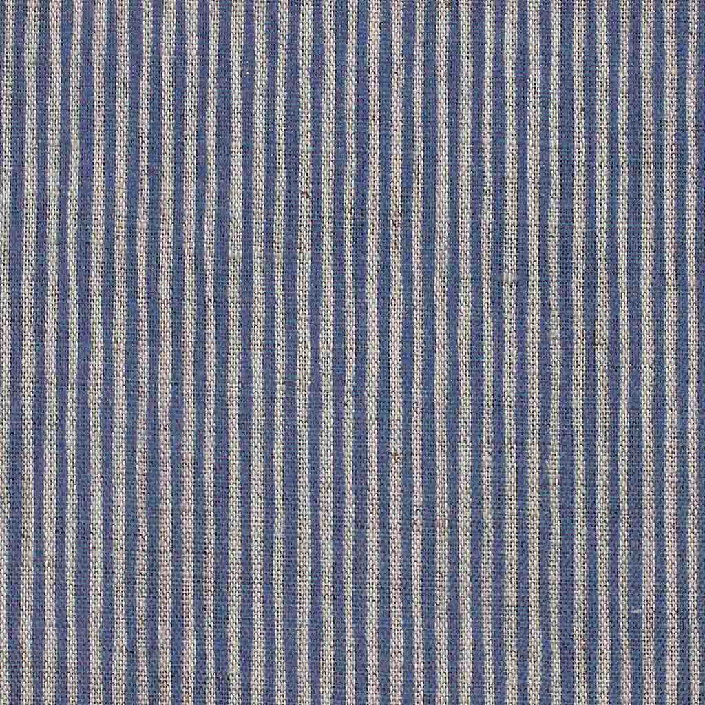 Laila Night Blue - Curtain fabric with Blue stripes