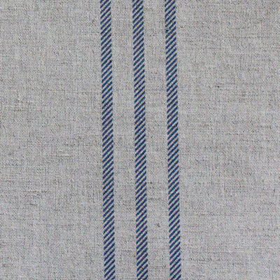 Telma Night Blue - Dark Blue stripes printed on Linen Cotton fabric