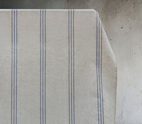 Telma Night Blue - Dark Blue stripes printed on Linen Cotton fabric
