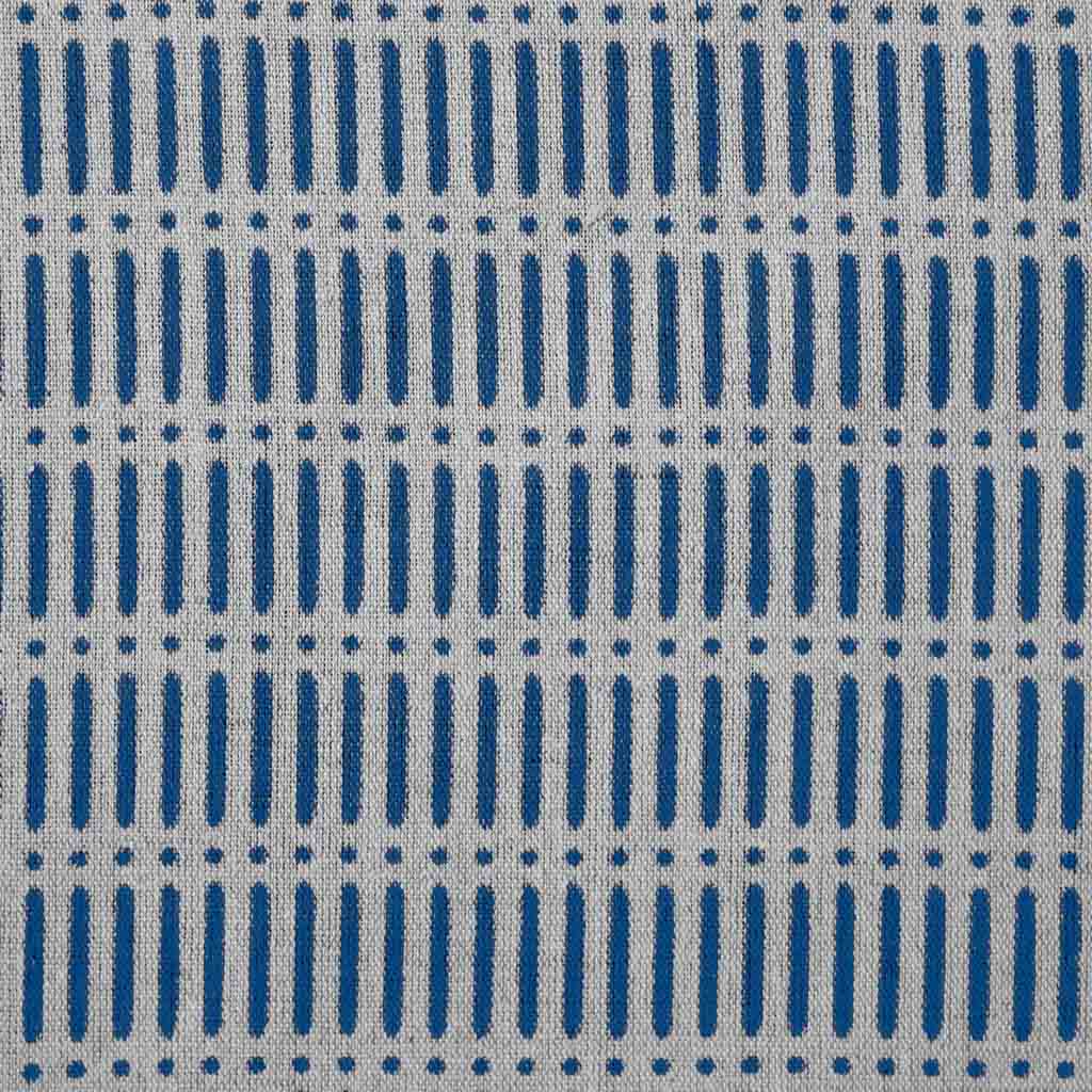 Egenia Night Blue - Natural curtain fabric, Blue abstract print