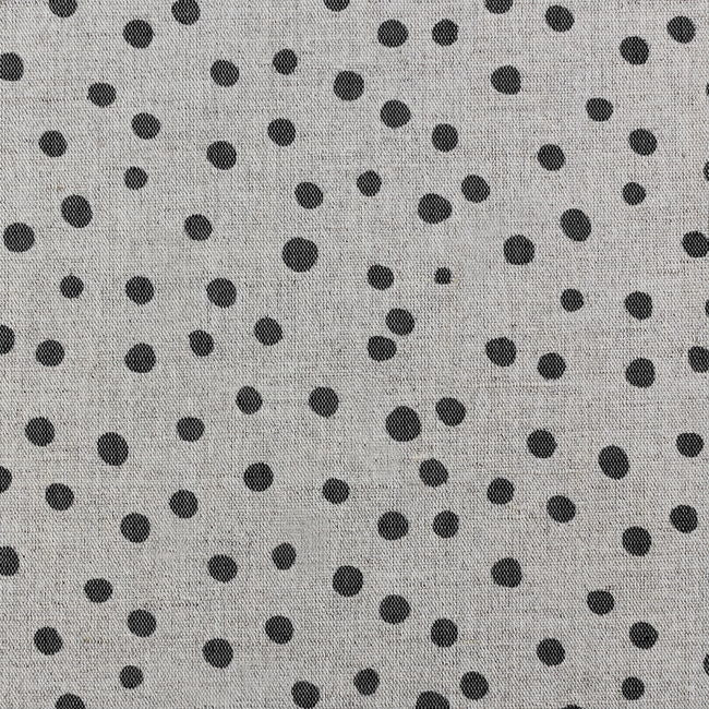 Dottie Noir - Dotted curtain fabric with Black dots