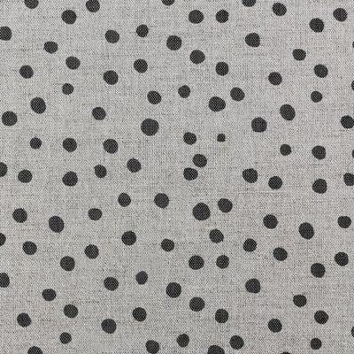 Dottie Noir - Dotted curtain fabric with Black dots