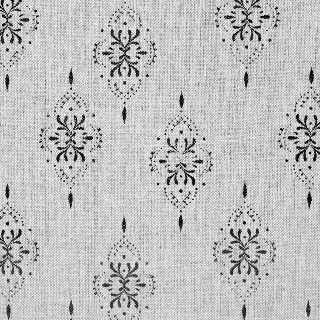 Iiris Noir- Curtain fabric with Black abstract print
