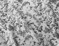 Marianne-INV Noir - Curtain fabric with Black botanical print