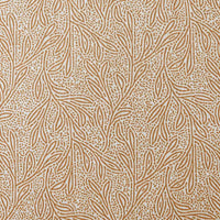Alma Gold Ochra Linen Fabric - Curtain fabric for Linen Curtains with Yellow Orange botanical print