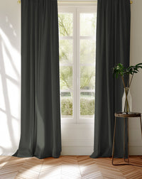 Dark grey curtains made of 100% cotton fabric Amara Onyx