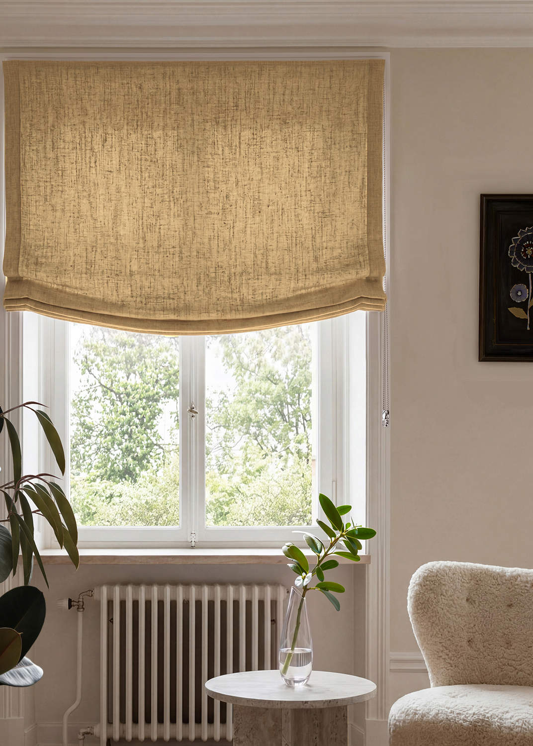 Orange 100% Linen Relaxed blind. Beata Honey by Ada & Ina