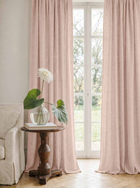 Pale Pink Linen Curtains - Cotton lined. Made of pre-washed 100% linen Bianco Misty Rose by Ada & Ina.