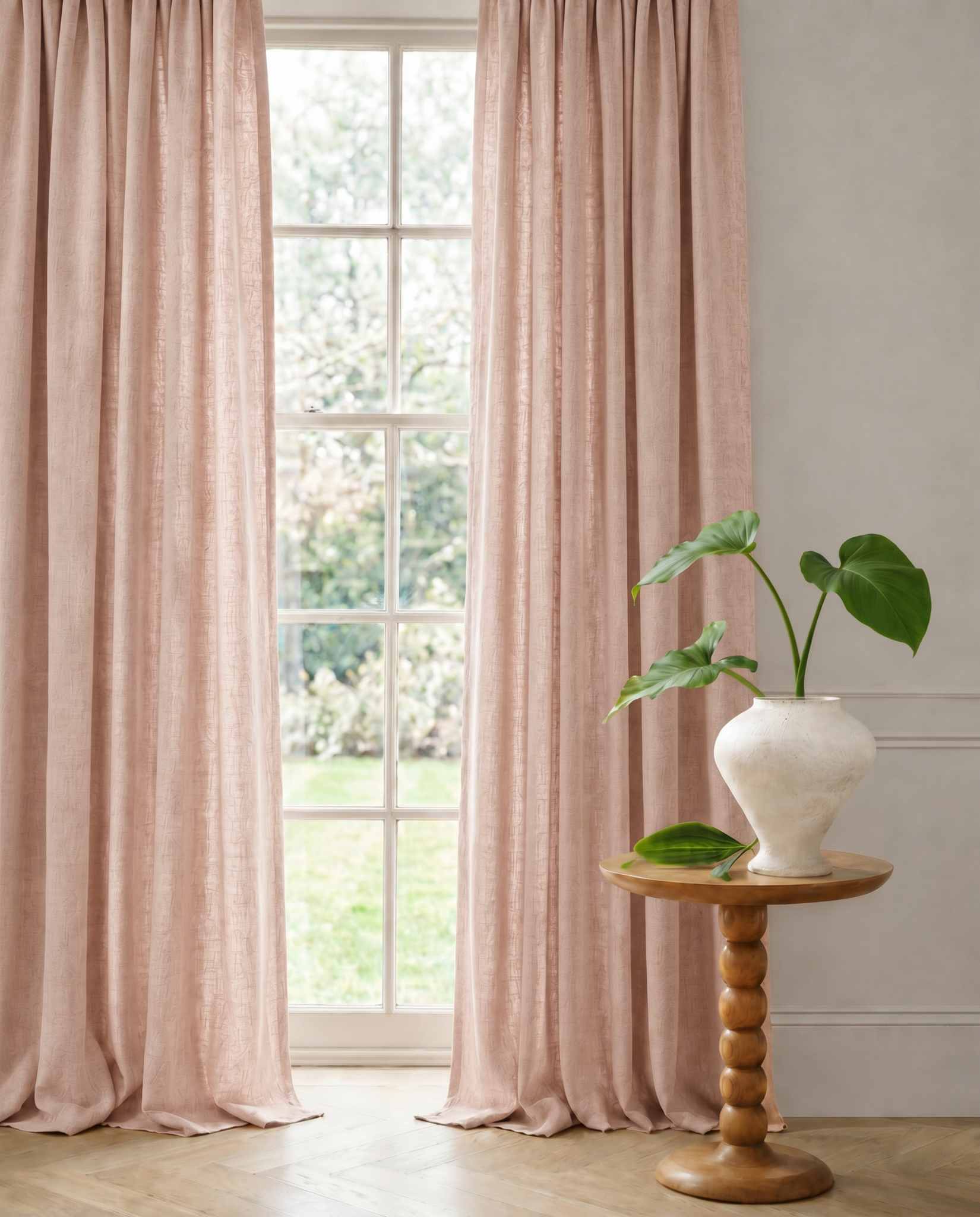 Pale Pink Linen Curtains with cotton lining. Made of soft Linen Cotton. Enni Wild Rose by Ada & Ina
