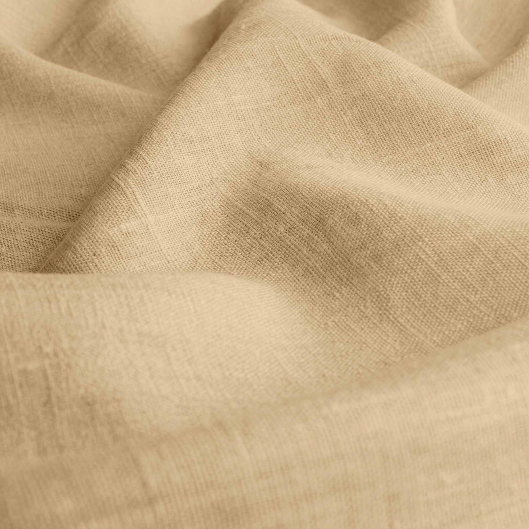 Pale Yellow Linen fabric - pre-washed 100% linen curtain fabric. Bianco Gold Rose by Ada & Ina.