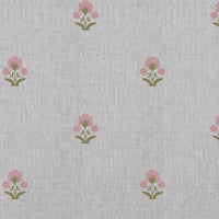 Penelope Pink Green - Curtain fabric with Pink and Green floral print