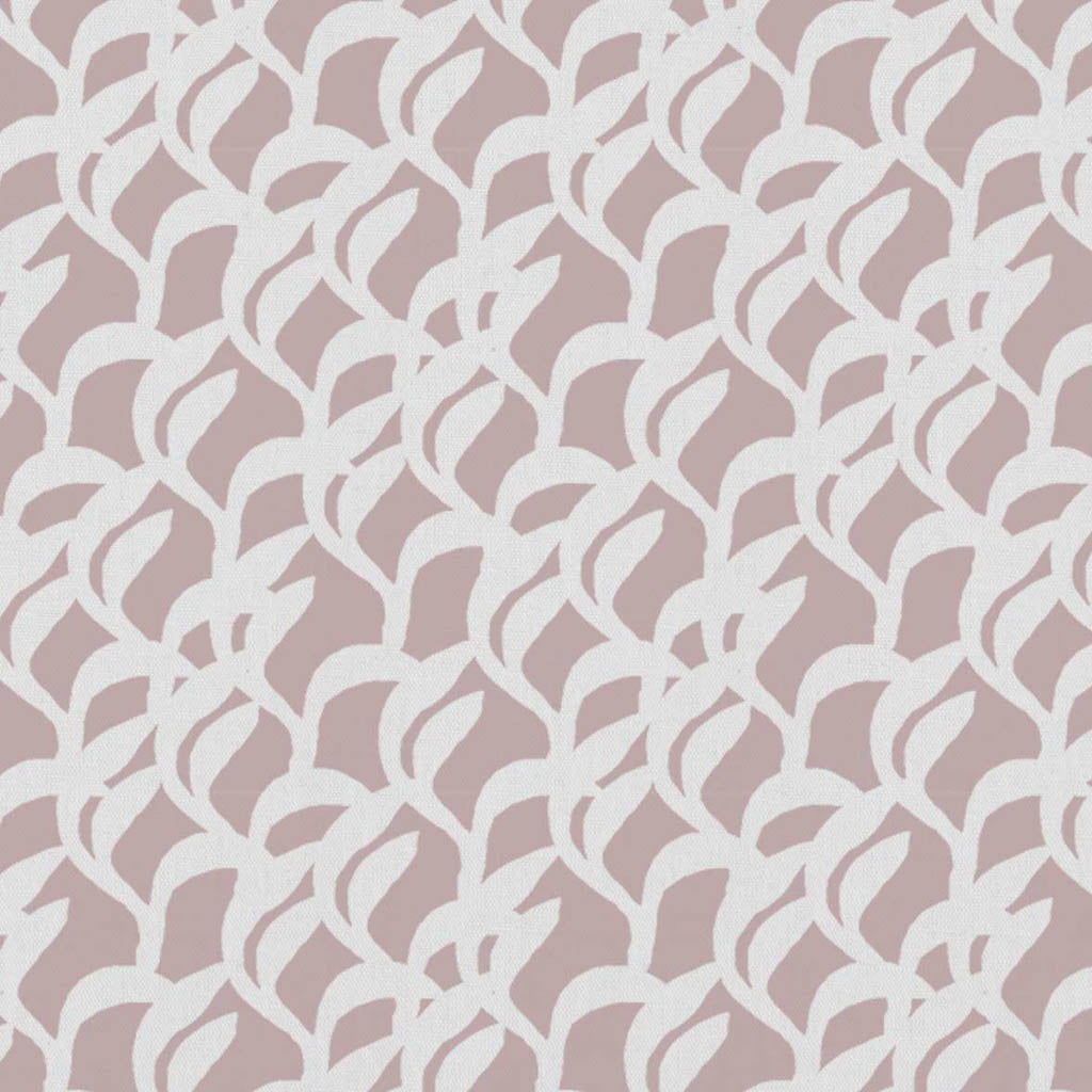 Edlyn Peony-WHT - White curtain fabric with Pink abstract botanical print