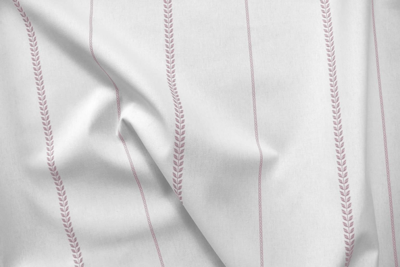 Berit Peony - curtain fabric with Pink striped print