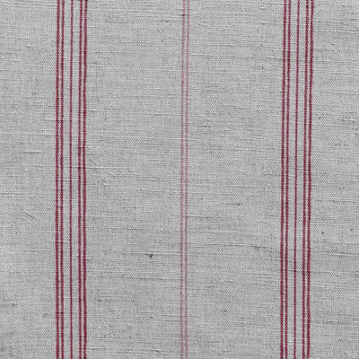 Elise Pink Cherry - Linen Cotton mix curtain fabric, Pink & Red stripes