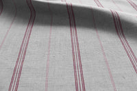 Elise Pink Cherry - Linen Cotton mix curtain fabric, Pink & Red stripes
