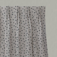 Grey Kids Spotted Linen Pleated Curtains - Dottie Ash - Natural base fabric.