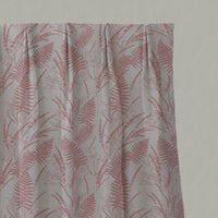 Pink Plain Linen Pleated Curtains - Fernia Sweetpea - Natural base fabric.