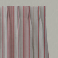 Pink Striped Linen Pleated Curtains - Freja Sweetpea - Natural base fabric.