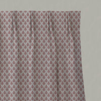 Pink Botanical Linen Pleated Curtains - Kira-Nat Dusty Pink - Natural base fabric.