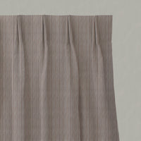 Pink Striped Linen Pleated Curtains - Laila New Blush - Natural base fabric.