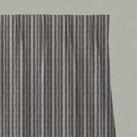 Grey Striped Linen Pleated Curtains - Lydia Charcoal - Natural base fabric.