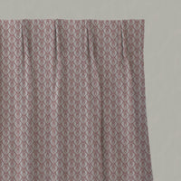 Pink Patterned Linen Pleated Curtains - Mimosa Dusty Pink - Natural base fabric.