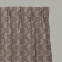 Pink Patterned Linen Pleated Curtains - Naja New Blush - Natural base fabric.