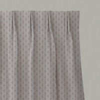 Pink Patterned Linen Pleated Curtains - Nikolet Dusty Pink - Natural base fabric.