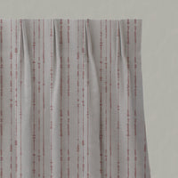 Pink Patterned Linen Pleated Curtains - Pearls Dusty Pink - Natural base fabric.