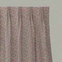 Orange Botanical Linen Pleated Curtains - Phila Burnt Orange - Natural base fabric.
