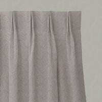 Pink Patterned Linen Pleated Curtains - Pia Dusty Pink - Natural base fabric.