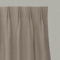 Orange / Yellow Striped Linen Pleated Curtains - Pinni Gold Ochre - Natural base fabric.
