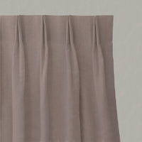 Red / Orange Striped Linen Pleated Curtains - Pinni Terracotta - Natural base fabric.
