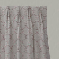 Pink Patterned Linen Pleated Curtains - Sara-NAT Dusty Pink - Natural base fabric.