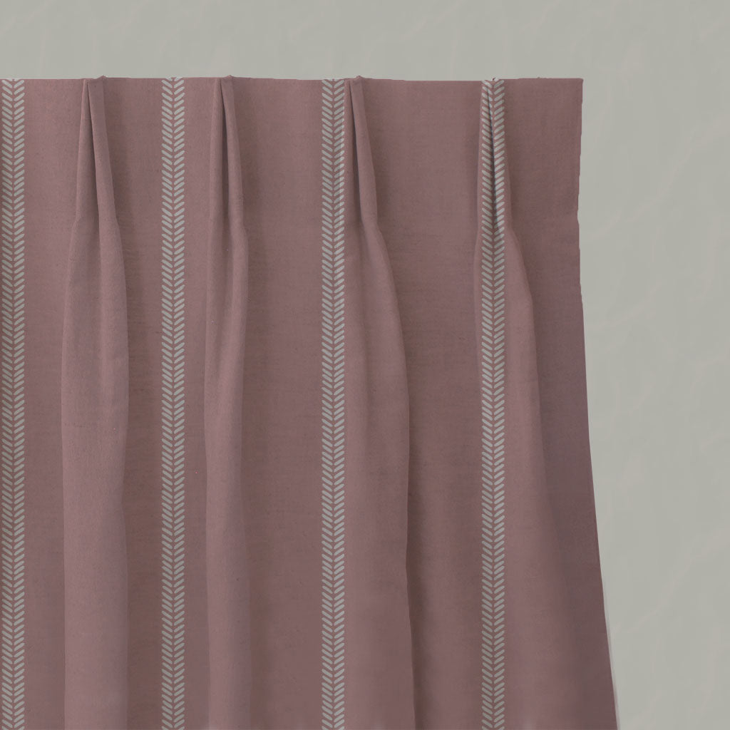 Rana Pleated Curtains - Dusty Pink Stripe Pattern