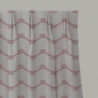 Pink Abstract Linen Pleated Curtain - Nelani Dusty Pink - Natural base fabric.
