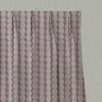 Pink Abstract Linen Pleated Curtain - Telita Dusty Pink - Natural base fabric.