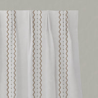 Brown Striped Linen Pleated Curtains - Daphne Pastel Brown-WHT - White base fabric.
