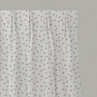 Neutral / Grey Spotted Linen Pleated Curtains - Dottie Clay-WHT - White base fabric.