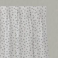 Grey Spotted Linen Pleated Curtains - Dottie Greige-WHT - White base fabric.