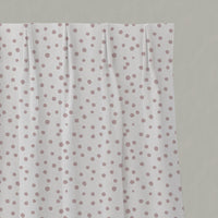 Pink Spotted Linen Pleated Curtains - Dottie Peony-WHT - White base fabric.