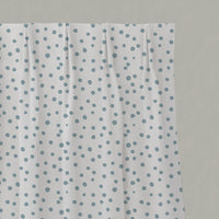 Blue Spotted Linen Pleated Curtains - Dottie Shadow Blue-WHT - White base fabric.