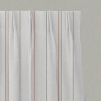 Grey / Pink Striped Linen Pleated Curtains - Elise New Blush-WHT - White base fabric.