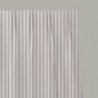 Pink Striped Linen Pleated Curtains - Evianne Peony-WHT - White base fabric.