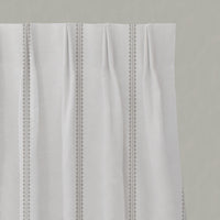 Neutral / Brown Striped Linen Pleated Curtains - Imogen Nougat - White base fabric.