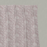 Pink Floral Linen Pleated Curtains - Katarina Peony - White base fabric.