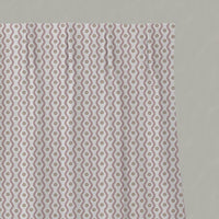 Pink Abstract Linen Pleated Curtain - Kirabe Peony-WHT - White base fabric.