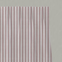 Pink Striped Linen Pleated Curtain - Lisabella Peony-WHT - White base fabric.